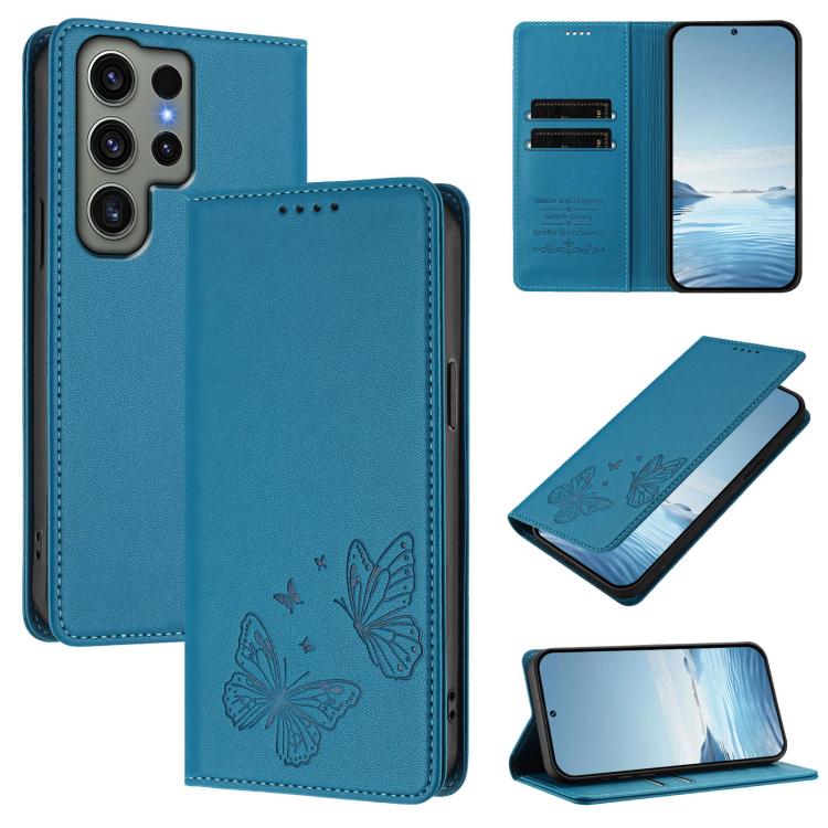 Robusta custodia per telefono in ecopelle con doppia protezione RFID a farfalla e magnete., For Galaxy S23 FE 5G, For Galaxy S23 Ultra 5G
