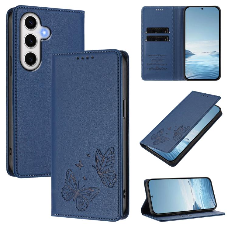 Robusta custodia per telefono in ecopelle con doppia protezione RFID a farfalla e magnete., For Galaxy S24 FE 5G, For Galaxy S24 Ultra 5G