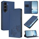 Robusta custodia per telefono in ecopelle con doppia protezione RFID a farfalla e magnete., For Galaxy S23+ 5G, For Galaxy S23 5G