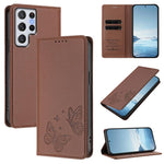 Robusta custodia per telefono in ecopelle con doppia protezione RFID a farfalla e magnete., For Samsung Galaxy S20 FE, For Galaxy S22 Ultra 5G