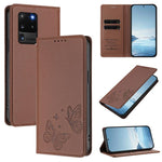 Robusta custodia per telefono in ecopelle con doppia protezione RFID a farfalla e magnete., For Galaxy Note20, For Galaxy S20 Ultra