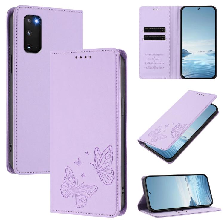 Robusta custodia per telefono in ecopelle con doppia protezione RFID a farfalla e magnete., For Samsung Galaxy S20 FE, For Galaxy S22 Ultra 5G