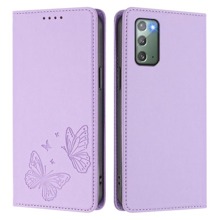 Robusta custodia per telefono in ecopelle con doppia protezione RFID a farfalla e magnete., For Galaxy Note20, For Galaxy S20 Ultra