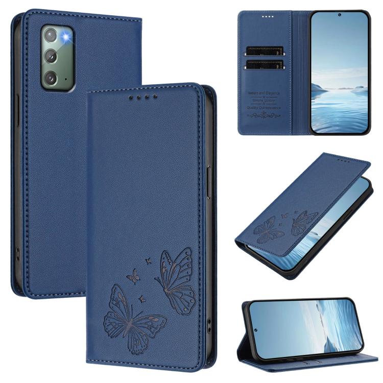 Robusta custodia per telefono in ecopelle con doppia protezione RFID a farfalla e magnete., For Galaxy Note20, For Galaxy S20 Ultra