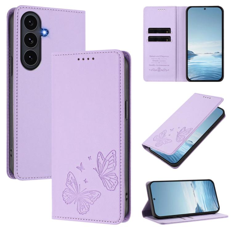 Robusta custodia per telefono in ecopelle con doppia protezione RFID a farfalla e magnete., For Galaxy S26 FE 5G, For Galaxy S26+ 5G