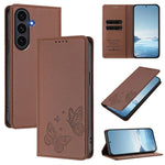 Robusta custodia per telefono in ecopelle con doppia protezione RFID a farfalla e magnete., For Galaxy S26 FE 5G, For Galaxy S26+ 5G