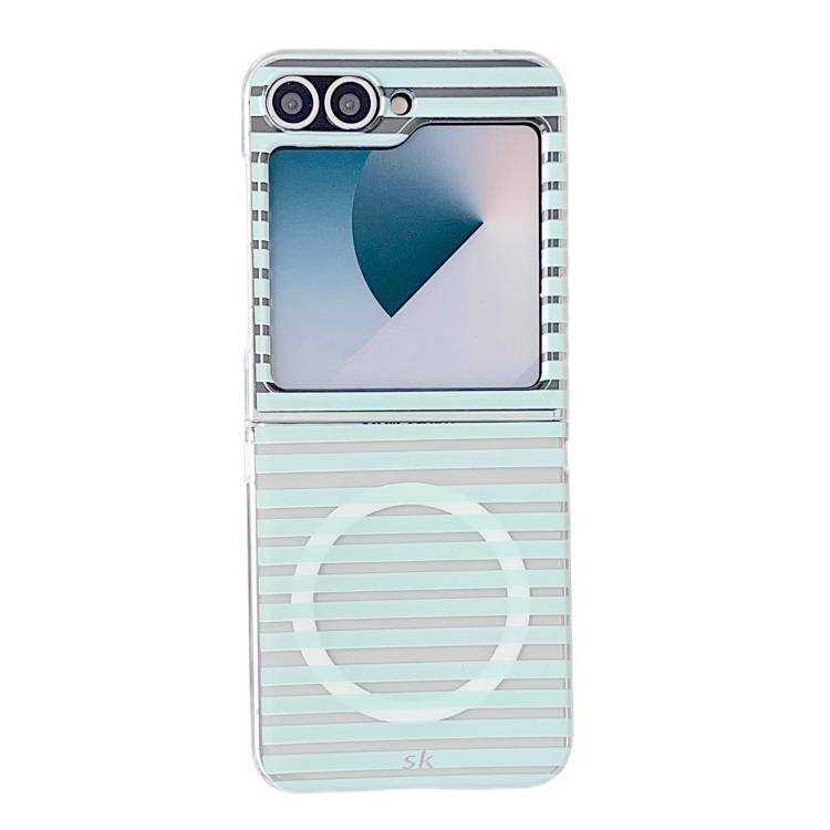 Custodia magnetica per telefono in PC opaco a righe, For Samsung Galaxy Z Flip7 FE / Flip6, For Samsung Galaxy Z Flip7 5G, For Samsung Galaxy Z Flip5 5G