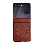 Custodia per telefono con asse magnetico integrato e texture Crazy Horse, dotata di anello magnetico., For Samsung Galaxy Z Flip7