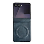 Custodia per telefono con asse magnetico integrato e texture Crazy Horse, dotata di anello magnetico., For Samsung Galaxy Z Flip7