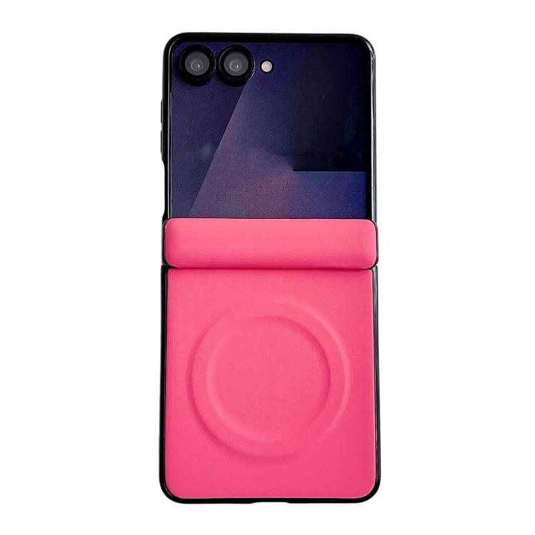 Custodia per telefono in tinta unita con texture effetto pelle e asse magnetico integrato, con anello magnetico., For Galaxy Z Fold8 5G, For Samsung Galaxy Z Flip7