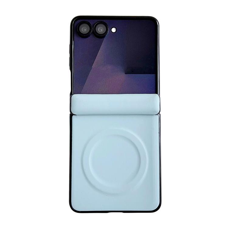 Custodia per telefono in tinta unita con texture effetto pelle e asse magnetico integrato, con anello magnetico., For Galaxy Z Fold8 5G, For Samsung Galaxy Z Flip7