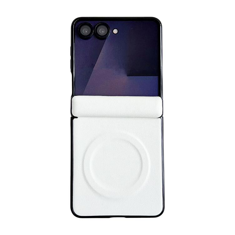 Custodia per telefono in tinta unita con texture effetto pelle e asse magnetico integrato, con anello magnetico., For Galaxy Z Fold8 5G, For Samsung Galaxy Z Flip7
