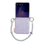 Custodia per telefono in PC con fibbia laterale a motivo coccodrillo e catena di perline fai da te., For Samsung Galaxy Z Flip6 5G / Flip7 FE, For Samsung Galaxy Z Flip7 5G, For Samsung Galaxy Z Flip5 5G