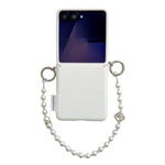 Custodia per telefono in PC con fibbia laterale a motivo coccodrillo e catena di perline fai da te., For Samsung Galaxy Z Flip6 5G / Flip7 FE, For Samsung Galaxy Z Flip7 5G, For Samsung Galaxy Z Flip5 5G