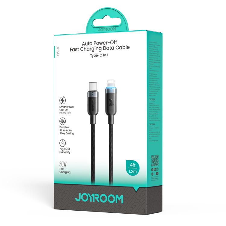 Cavo dati JOYROOM S-A63 StarWay Series da 1,2 m, 30 W, da Type-C a 8 pin, con spegnimento automatico e ricarica rapida., Type-C to 8 Pin