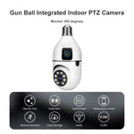 Telecamera PTZ wireless V380 Pro da 4 MP a colori con doppia lente, Wi-Fi a 2,4 GHz e attacco E27, con visione notturna.