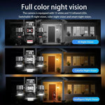 Telecamera di sicurezza wireless WiFi ICSee a triplo obiettivo da 3 MP, telecamera IP PTZ panoramica a tre schermi con visione notturna a colori., US Plug, EU Plug