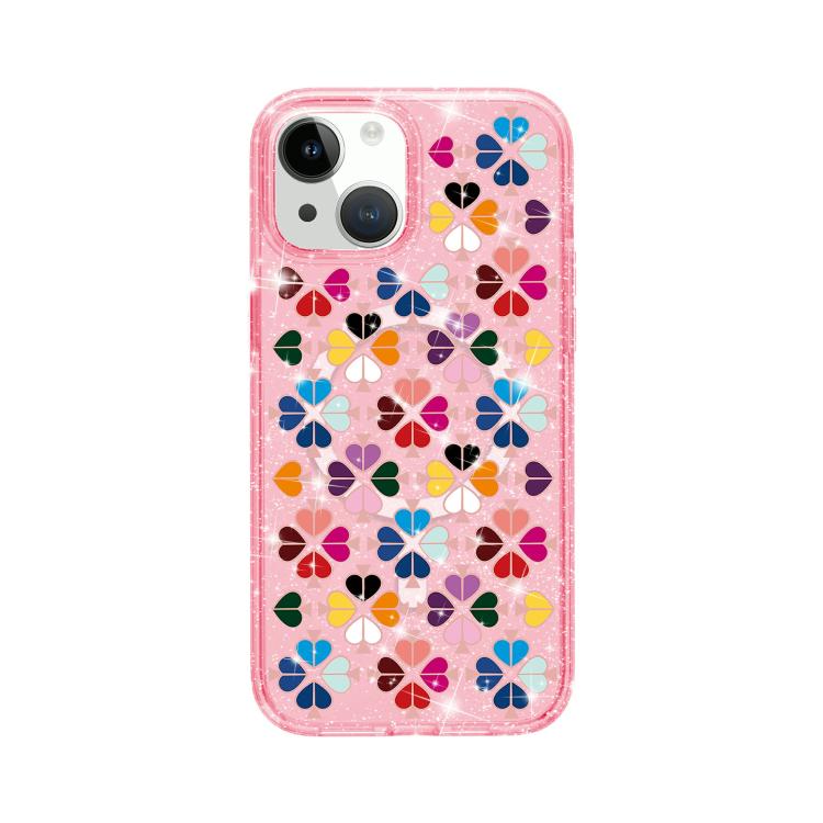 Custodia magnetica per telefono con motivo a cuori rossi e cristalli scintillanti, For iPhone 15 Plus, For iPhone 15, For iPhone 14 Plus, For iPhone 14