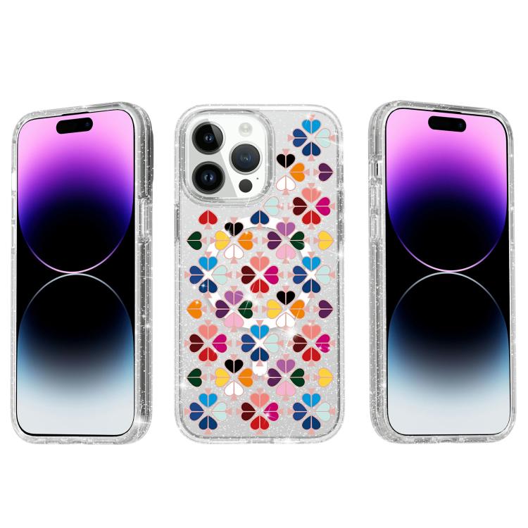Custodia magnetica per telefono con motivo a cuori rossi e cristalli scintillanti, For iPhone 14 Pro, For iPhone 14 Pro Max, For iPhone 13 Pro Max, For iPhone 13 Pro