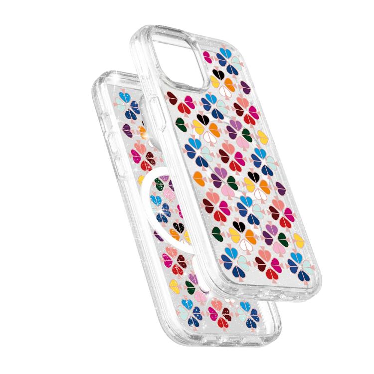 Custodia magnetica per telefono con motivo a cuori rossi e cristalli scintillanti, For iPhone 13