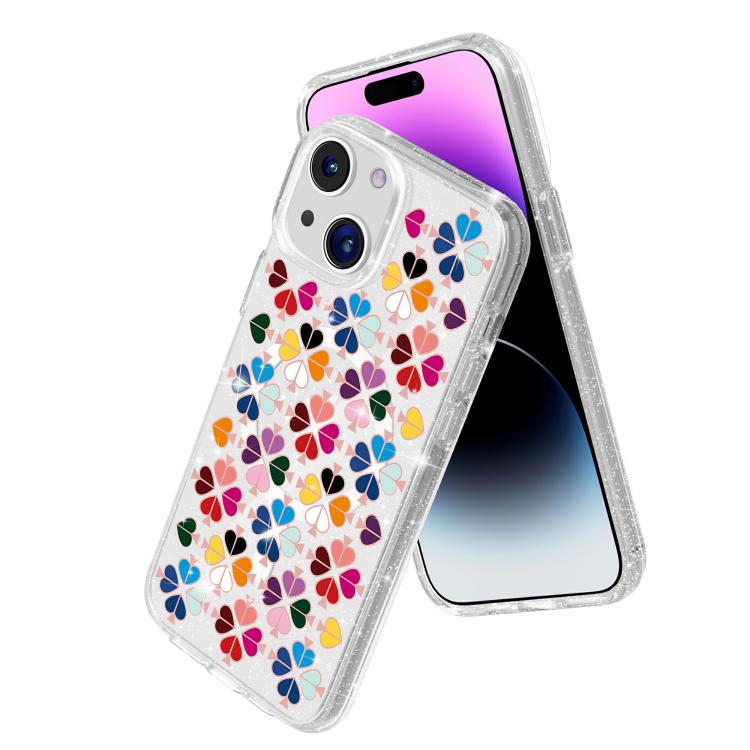 Custodia magnetica per telefono con motivo a cuori rossi e cristalli scintillanti, For iPhone 13