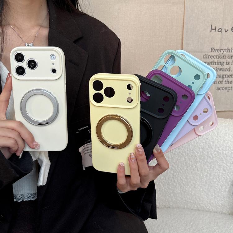 Custodia per telefono in silicone con foro sottile e supporto magnetico antistress., For iPhone 17 Pro Max, For iPhone 17 Pro, For iPhone 17