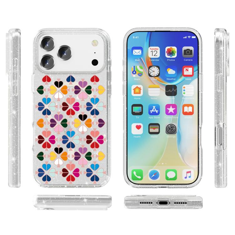 Custodia magnetica per telefono con motivo a cuori rossi e cristalli scintillanti, For iPhone 18 Pro / 17 Pro, For iPhone 18 Pro Max / 17 Pro Max