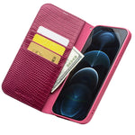 Custodia portafoglio in pelle per iPhone 12 mini e Pro