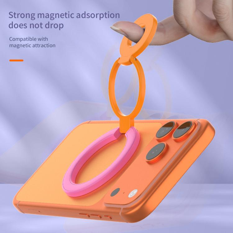 Design a colori a contrasto, anello girevole a 360 gradi multifunzionale, supporto magnetico per telefono