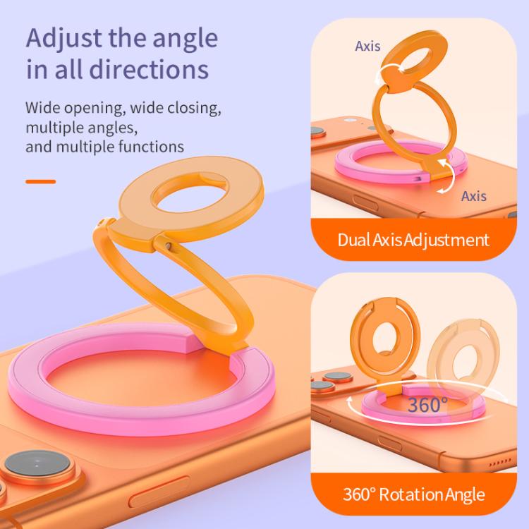 Design a colori a contrasto, anello girevole a 360 gradi multifunzionale, supporto magnetico per telefono
