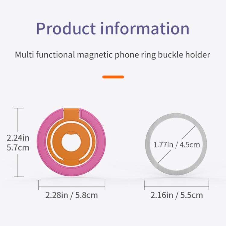Design a colori a contrasto, anello girevole a 360 gradi multifunzionale, supporto magnetico per telefono