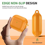 Custodia protettiva per auricolari con design a due scomparti e texture in similpelle vegana, dotata di gancio in metallo., For AirPods Pro 3, For AirPods Pro 2 / AirPods Pro