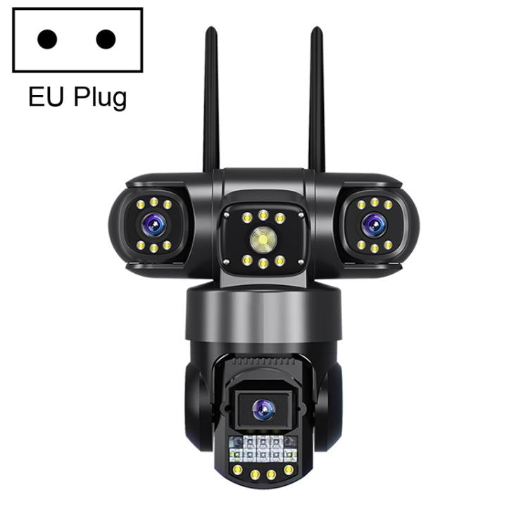 Telecamera di sorveglianza wireless WiFi V380 3MP HD panoramica a 360 gradi con tripla lente., EU Plug, US Plug