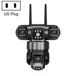 Telecamera di sorveglianza wireless WiFi V380 3MP HD panoramica a 360 gradi con tripla lente., EU Plug, US Plug