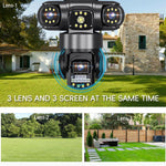 Telecamera di sorveglianza wireless WiFi V380 3MP HD panoramica a 360 gradi con tripla lente., EU Plug, US Plug
