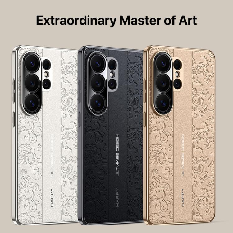 Custodia per PC in pelle liscia con motivo drago nuvola, For Samsung Galaxy S26+ 5G, For Samsung Galaxy S26 Ultra 5G, For Samsung Galaxy S26 5G, For Samsung Galaxy S25 5G, For Samsung Galaxy S25+ 5G, For Samsung Galaxy S25 Ultra 5G