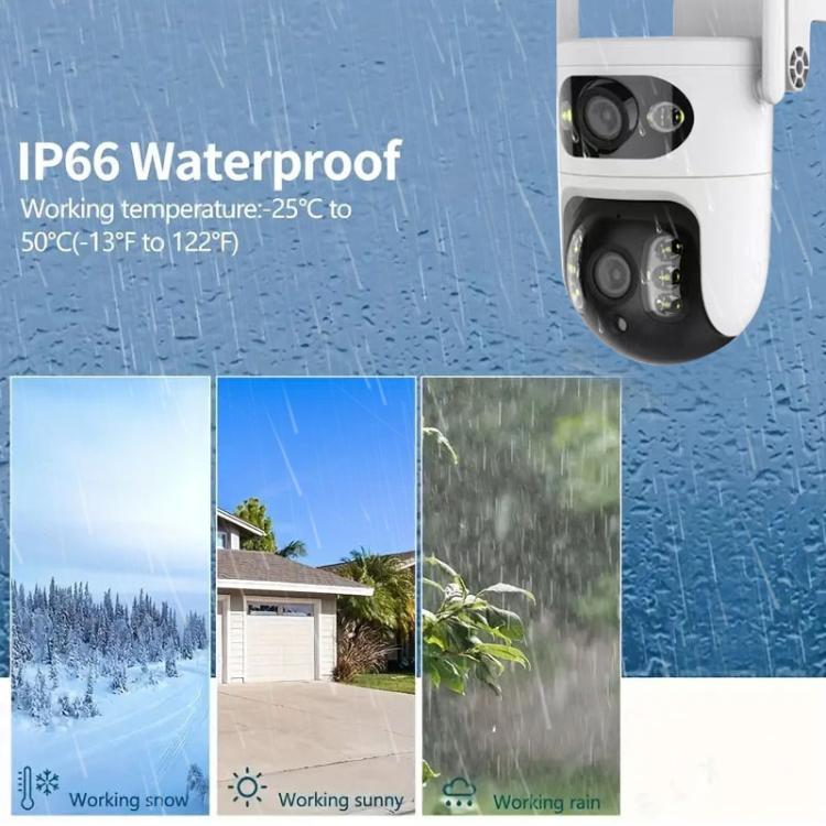Telecamera di sorveglianza WiFi intelligente V380 HD da 2 MP con collegamento a sfera e pistola, EU Plug, US Plug