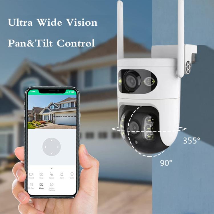Telecamera di sorveglianza WiFi intelligente V380 HD da 2 MP con collegamento a sfera e pistola, EU Plug, US Plug