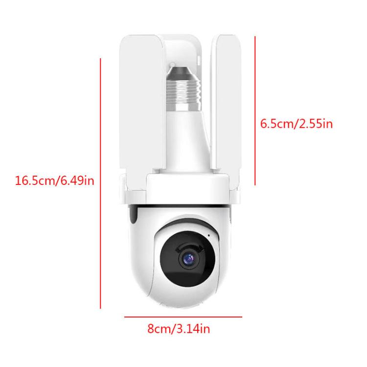 Telecamera di sorveglianza wireless WiFi intelligente a tre pale da 3 MP HD con schermo a forma di lampadina., 2.4GHz, 5.0GHz