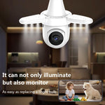 Telecamera di sorveglianza wireless WiFi intelligente a tre pale da 3 MP HD con schermo a forma di lampadina., 2.4GHz, 5.0GHz