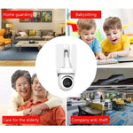 Telecamera di sorveglianza wireless WiFi intelligente a tre pale da 3 MP HD con schermo a forma di lampadina., 2.4GHz, 5.0GHz