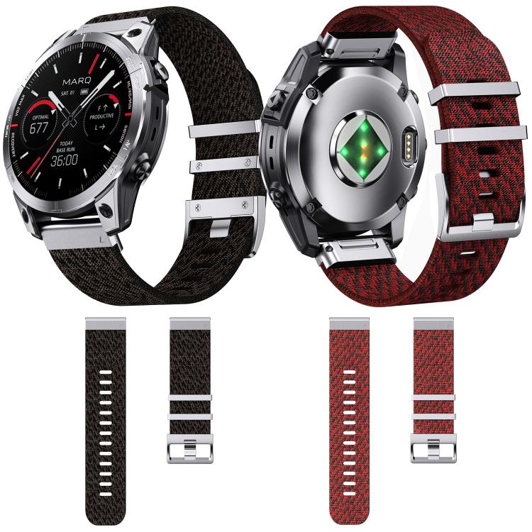 Connettore per orologio a sgancio rapido, cinturino per orologio in nylon a righe, For Garmin 22mm