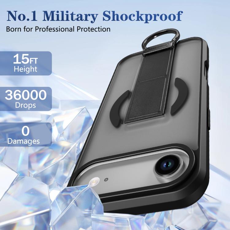 Custodia per telefono antiurto con anello a D, delicata sulla pelle e con supporto magnetico., For iPhone Air, For iPhone 16 Pro Max, For iPhone 16 Pro, For iPhone 16 Plus
