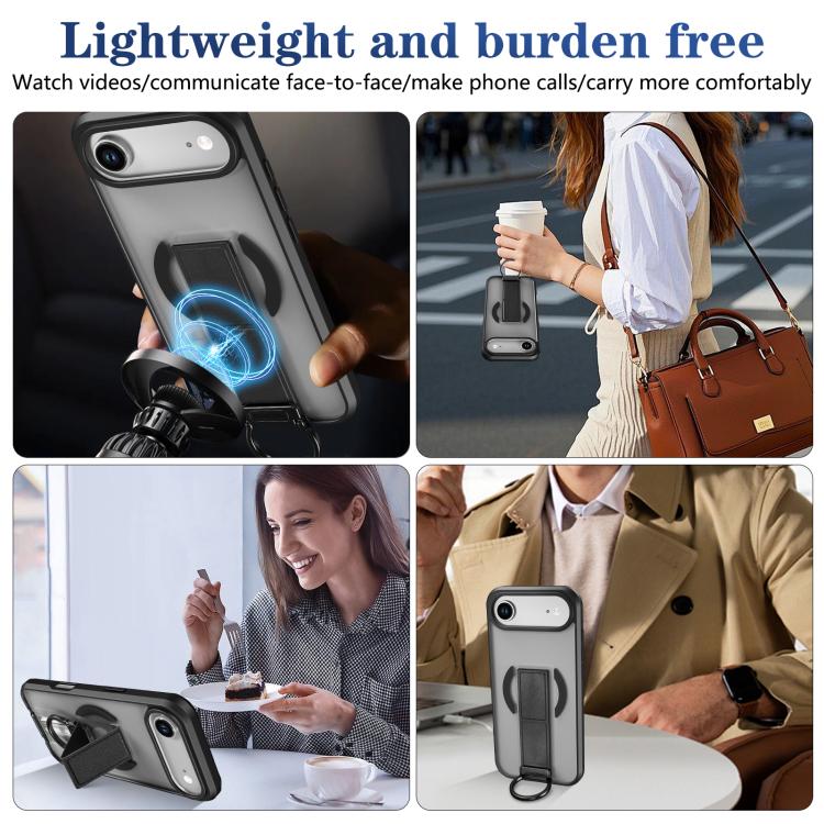 Custodia per telefono antiurto con anello a D, delicata sulla pelle e con supporto magnetico., For iPhone Air, For iPhone 16 Pro Max, For iPhone 16 Pro, For iPhone 16 Plus