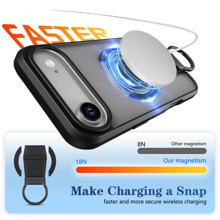 Custodia per telefono antiurto con anello a D, delicata sulla pelle e con supporto magnetico., For iPhone Air, For iPhone 16 Pro Max, For iPhone 16 Pro, For iPhone 16 Plus