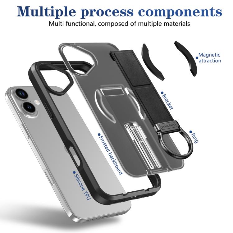 Custodia per telefono antiurto con anello a D, delicata sulla pelle e con supporto magnetico., For iPhone 16, For iPhone 15 Pro Max, For iPhone 15 Pro, For iPhone 15 Plus