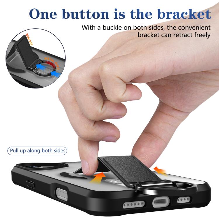 Custodia per telefono antiurto con anello a D, delicata sulla pelle e con supporto magnetico., For iPhone 16, For iPhone 15 Pro Max, For iPhone 15 Pro, For iPhone 15 Plus