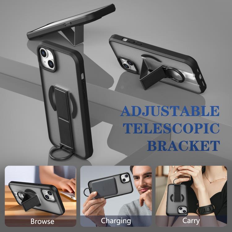 Custodia per telefono antiurto con anello a D, delicata sulla pelle e con supporto magnetico., For iPhone 15, For iPhone 14 Plus, For iPhone 14, For iPhone 14 Pro