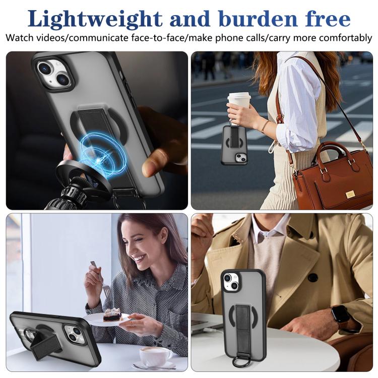 Custodia per telefono antiurto con anello a D, delicata sulla pelle e con supporto magnetico., For iPhone 15, For iPhone 14 Plus, For iPhone 14, For iPhone 14 Pro