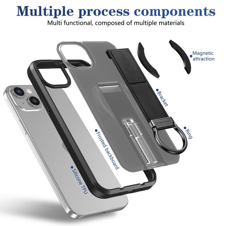 Custodia per telefono antiurto con anello a D, delicata sulla pelle e con supporto magnetico., For iPhone 15, For iPhone 14 Plus, For iPhone 14, For iPhone 14 Pro